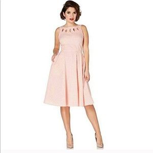 Voodoo Vixen Peach Gingham Pinup Dress